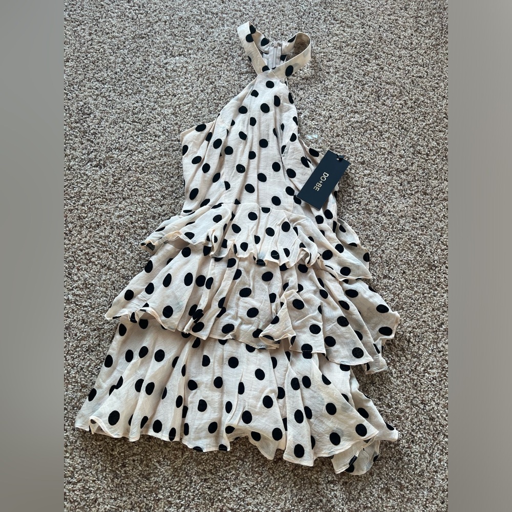 Black polka dot dress. NWT.